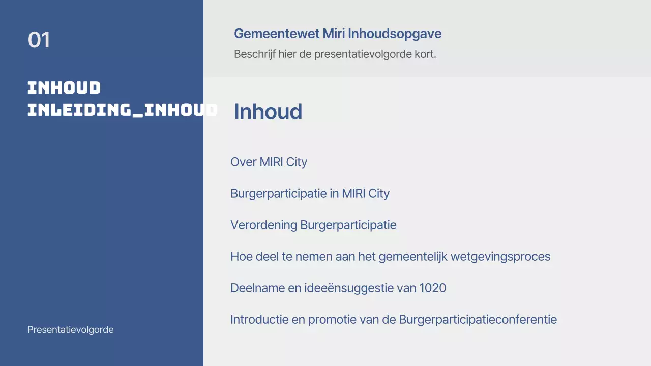 Basispresentatie blauw en grijs praten