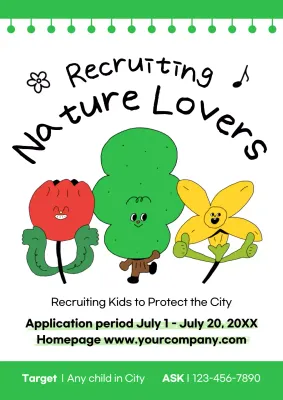 Green Playful Nature Recruitment Poster