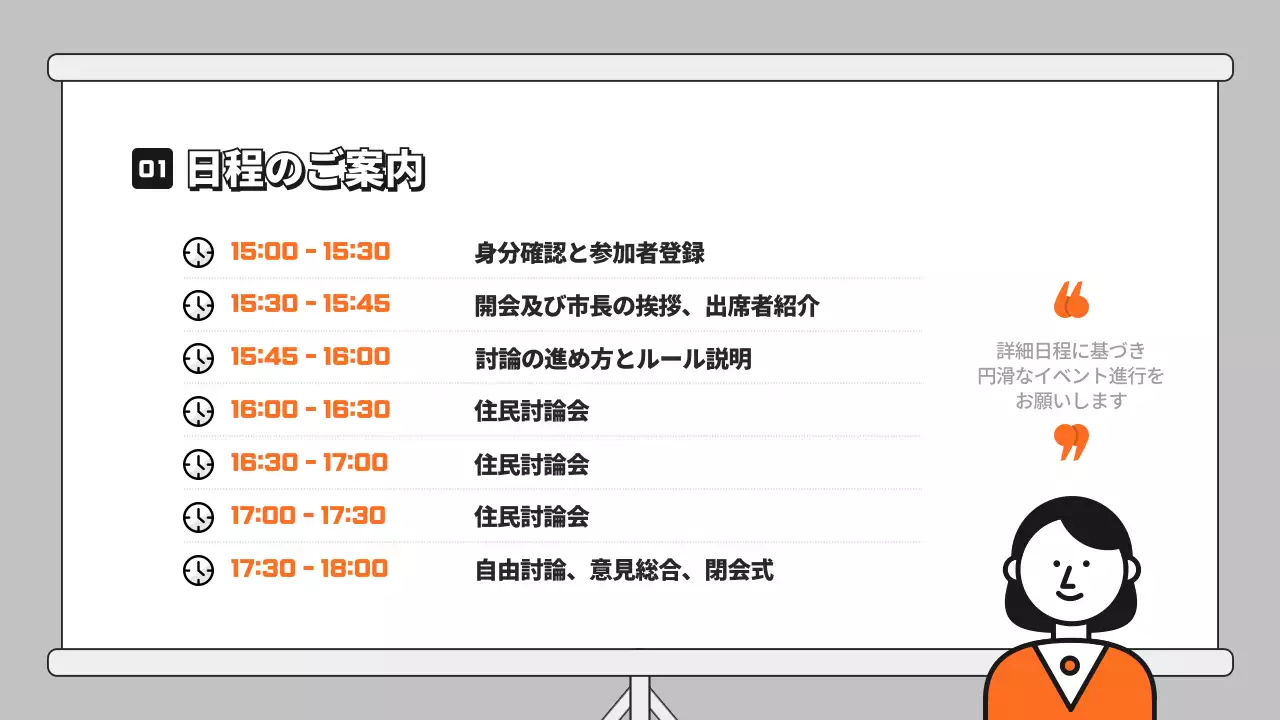 黄色 シンプル 討論会 プレゼンテーション