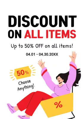 Red Modern Sale Promotion Poster