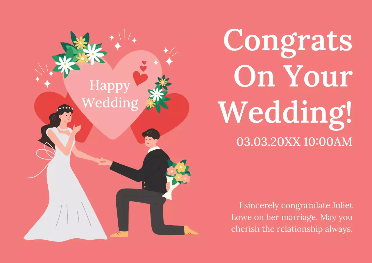 Pink Traditional Wedding Invitation Poster