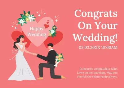 Pink Traditional Wedding Invitation Poster