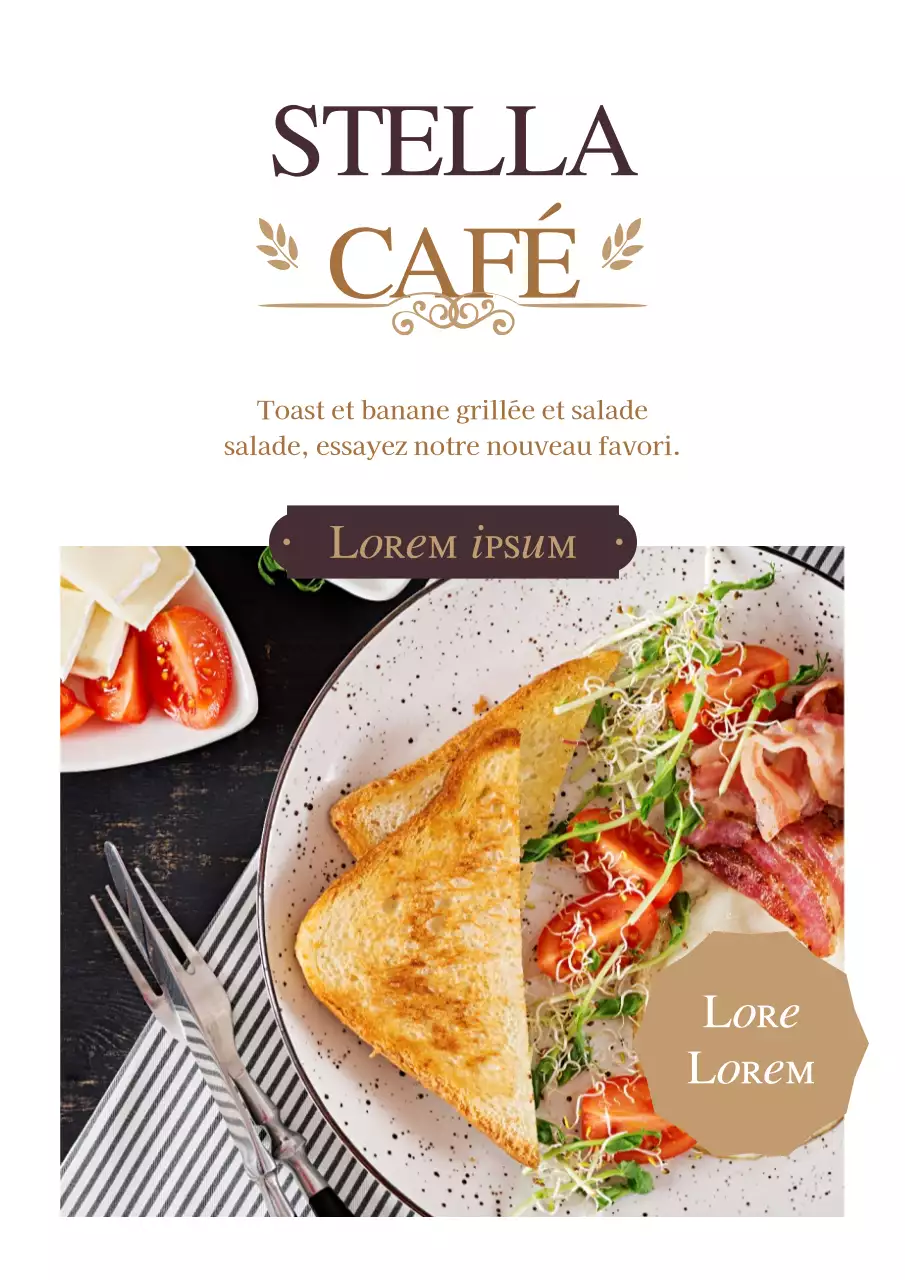 Flyer pour promouvoir la carte des desserts de votre café