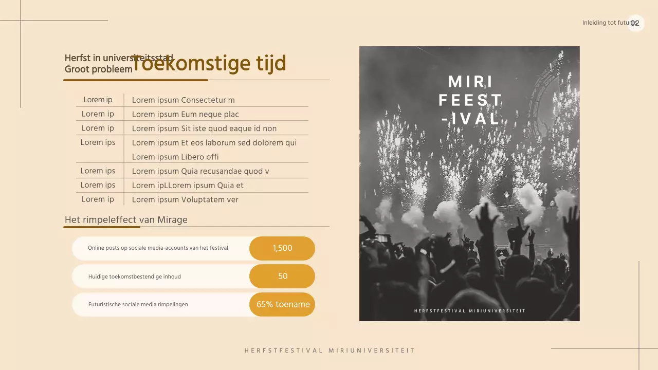 Eenvoudig beige en zwart-wit sponsorvoorstel voor universiteitsfestival