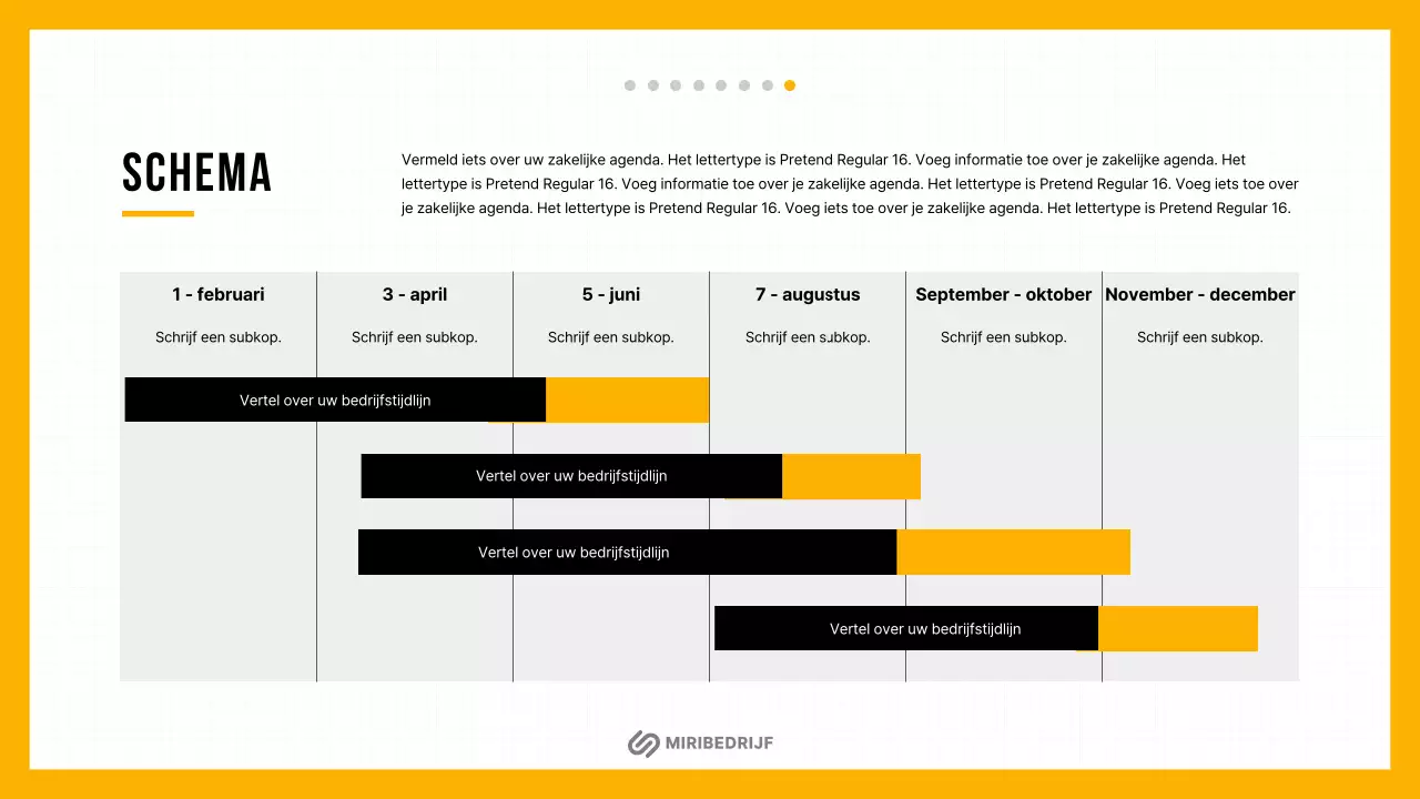 Eenvoudig ondernemingsplan voor het nieuwe jaar in wit en oranje