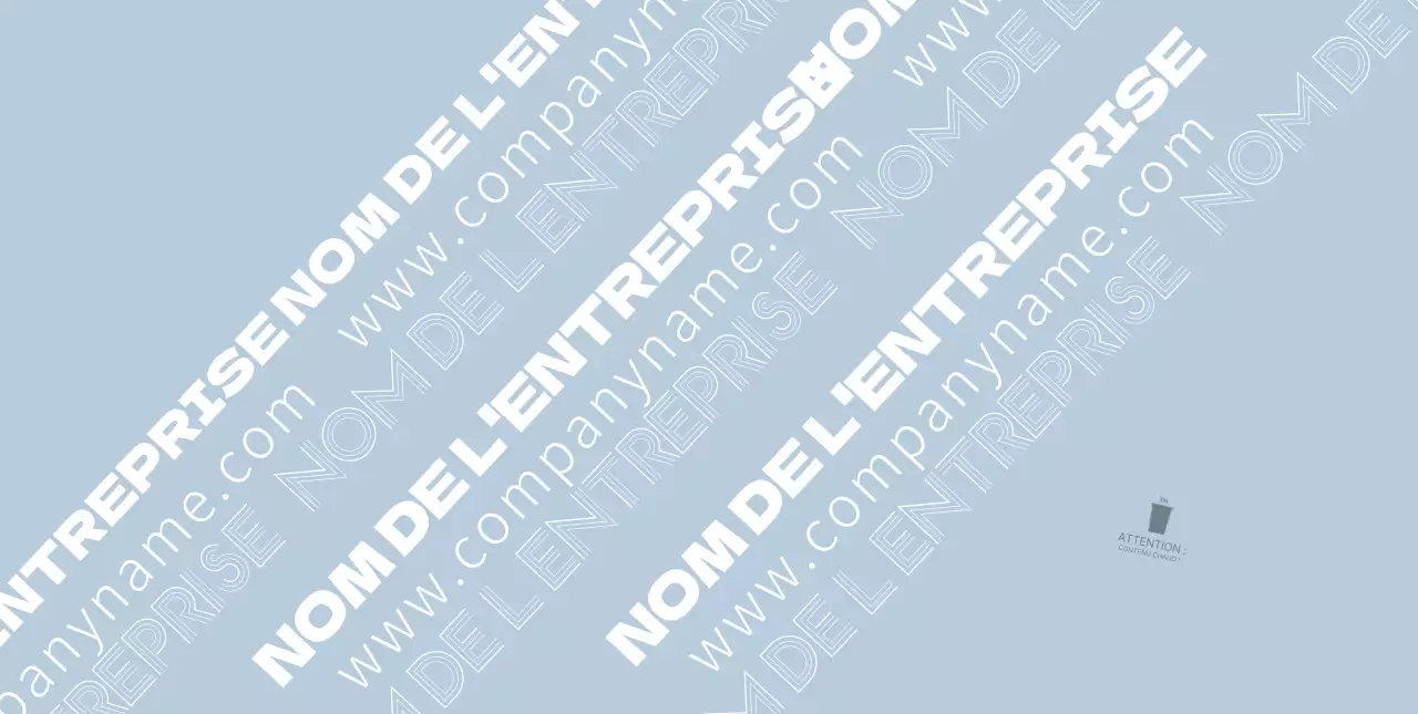 Nom de marque en texte bleu