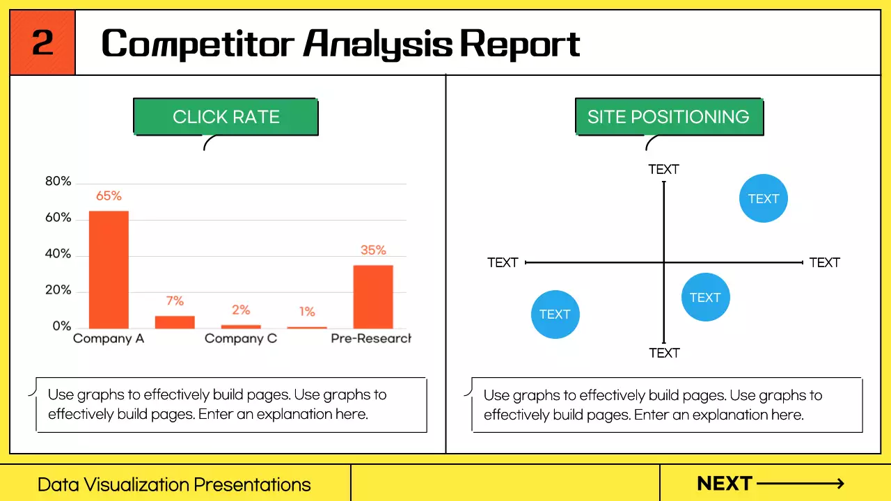 노랑 배경의 라인과 일러스트의 키치한 기업용 비즈니스 발표자료