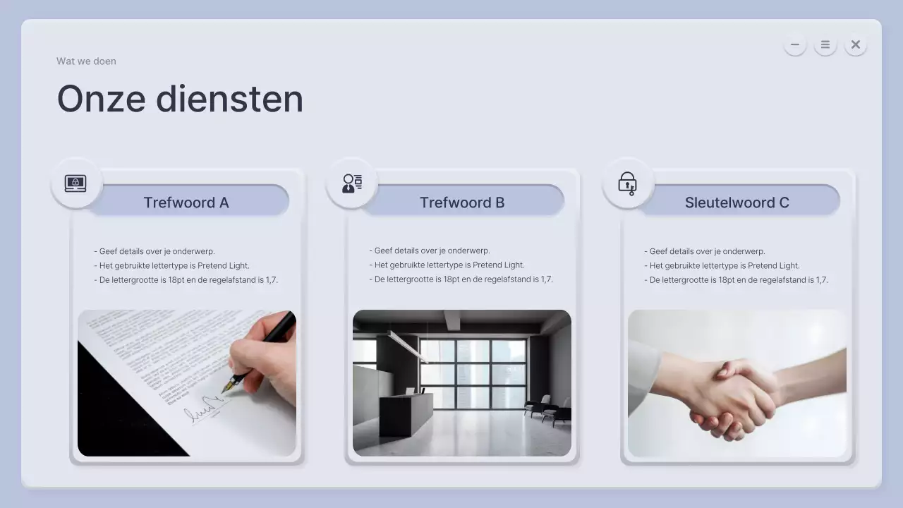 Een driedimensionaal blauw en grijs bedrijfsprofiel