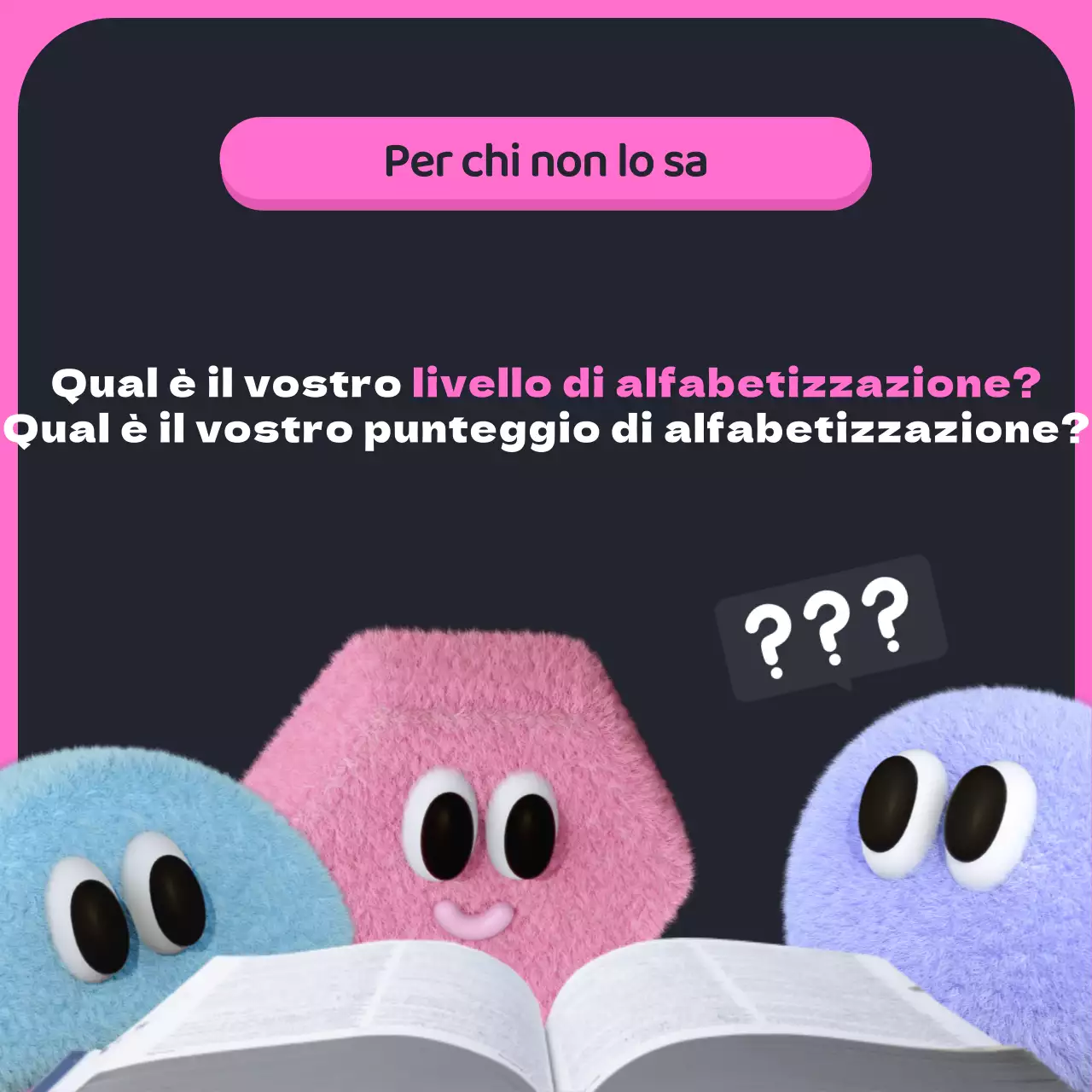 Nero e rosa che studia la promozione della formazione all'alfabetizzazione in 3D