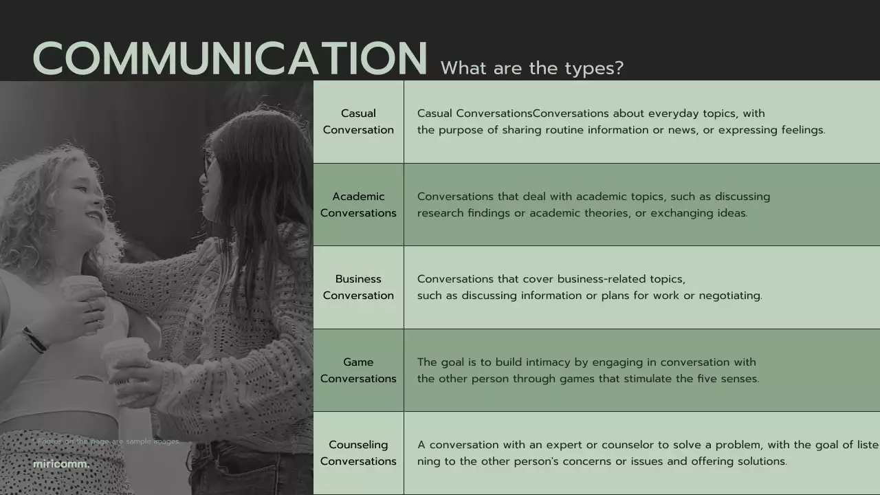 Effective communication strategies in green color