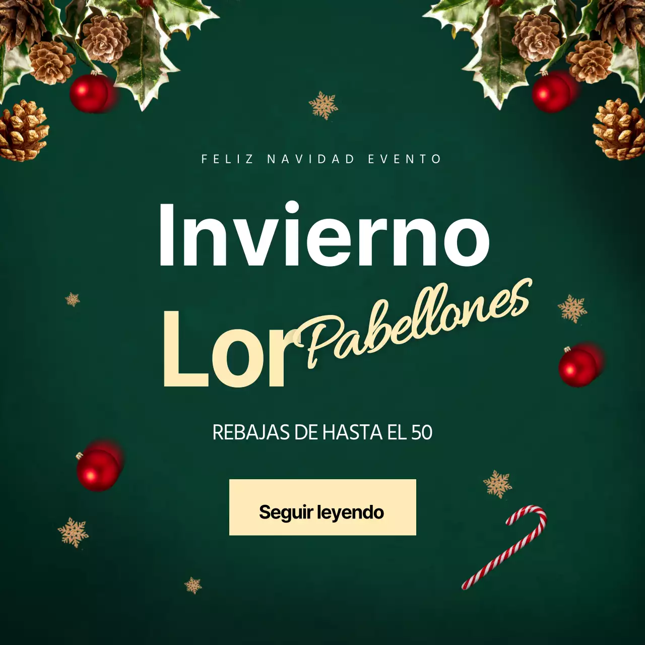 Vender artículos para fiestas navideñas en verde y amarillo