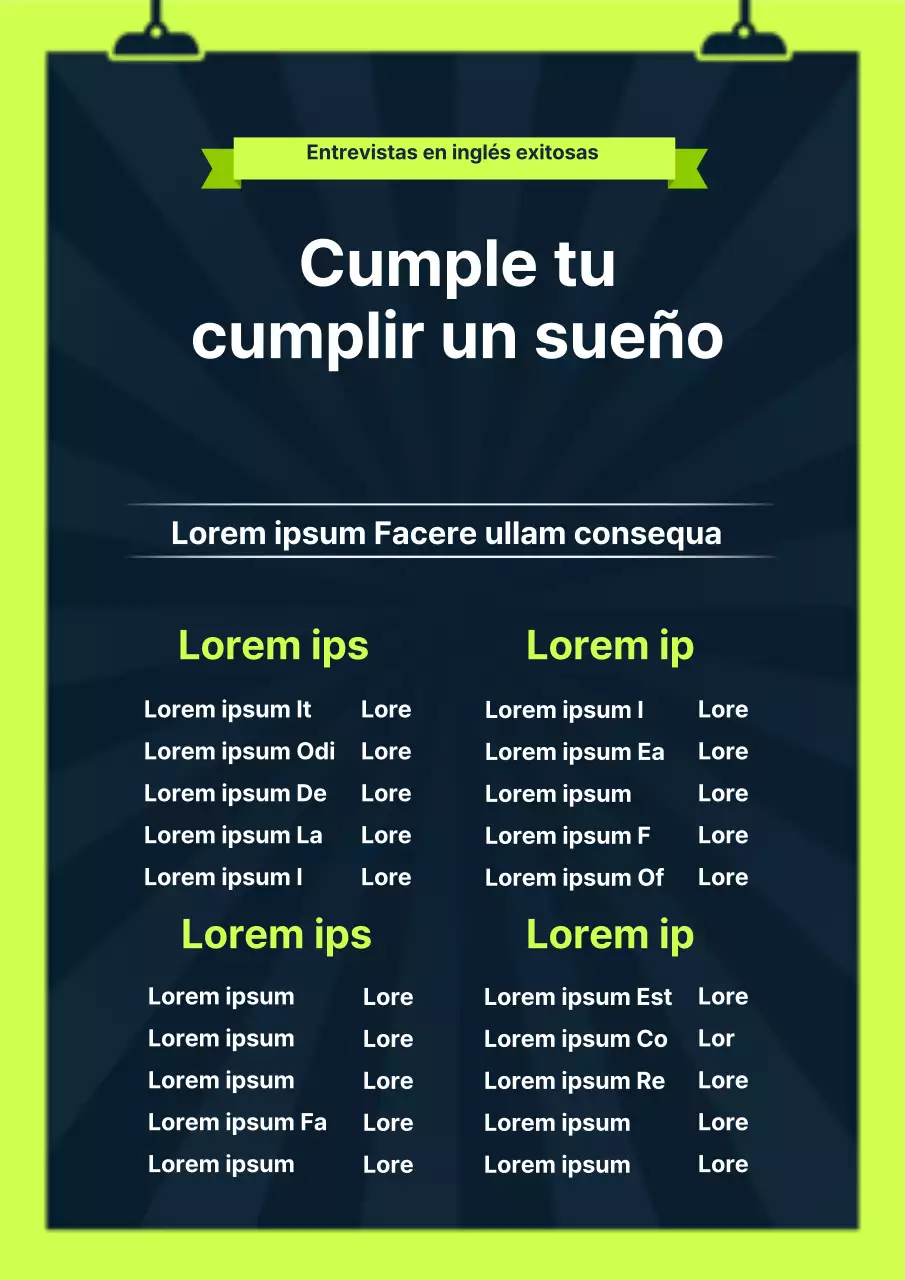 Folleto corporativo sencillo de preselección en verde y negro