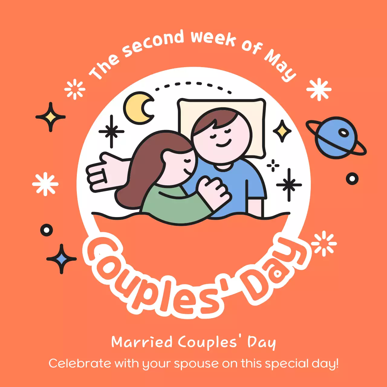 Orange Simple Couples' Event Social Media Post