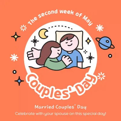 Orange Simple Couples' Event Social Media Post