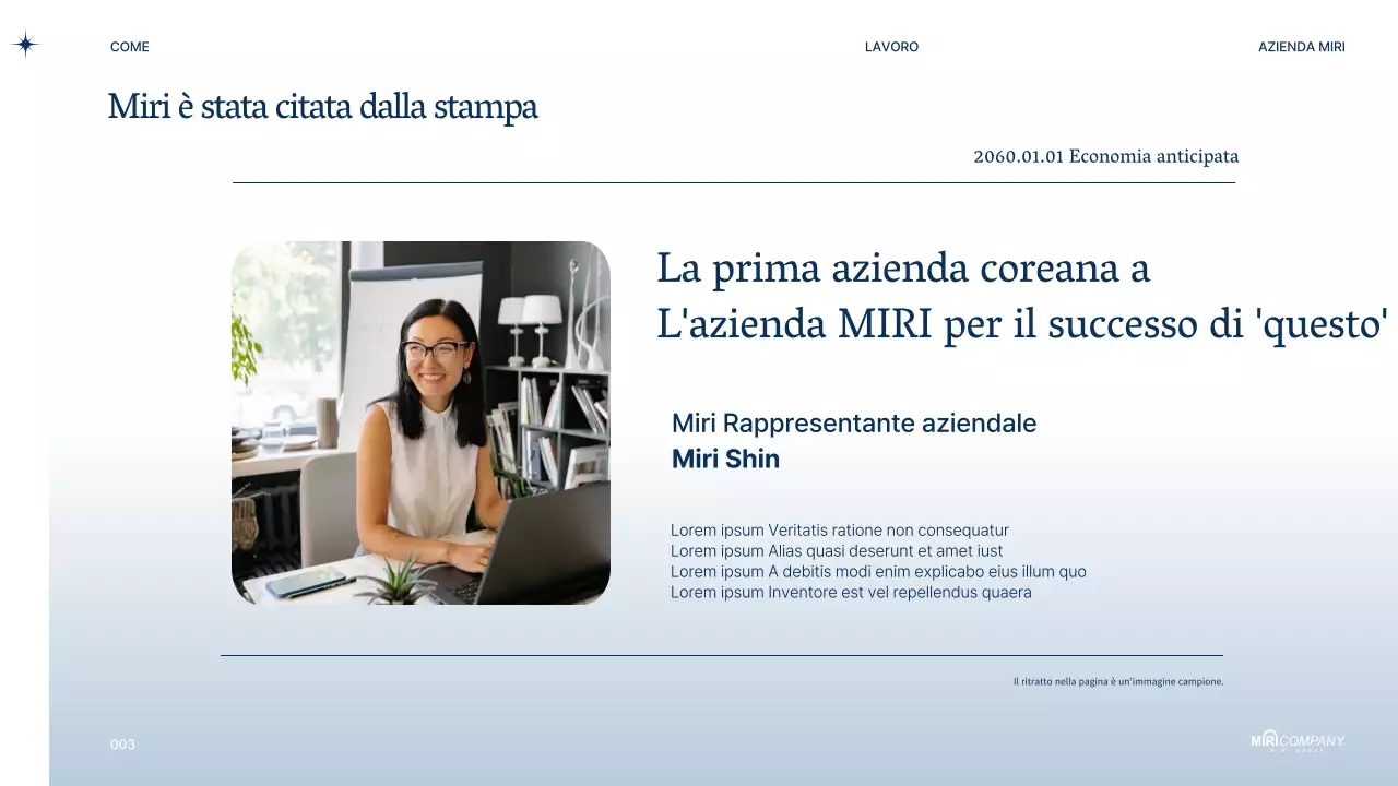 Proposta di PT aziendale moderno in blu navy