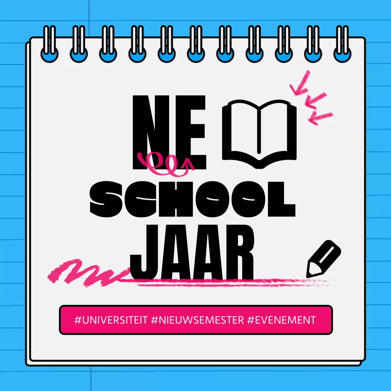 Terug naar school evenementen in blauw en roze