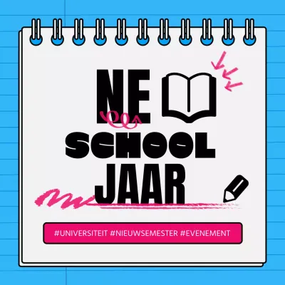 Terug naar school evenementen in blauw en roze