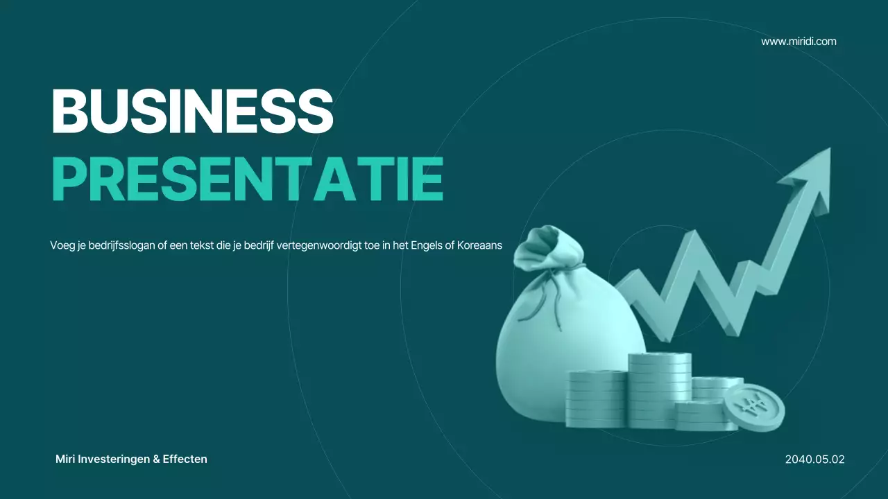 Een prospectus van een makelaarskantoor in mint en wit met geometrische vormen