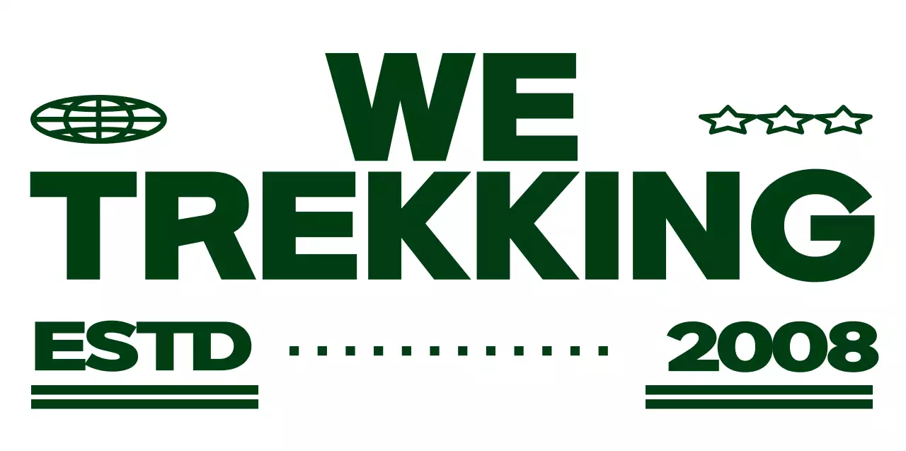 Cute and hip mountain character and text combination logo style in green and white for mountain club promotion and merchandise.