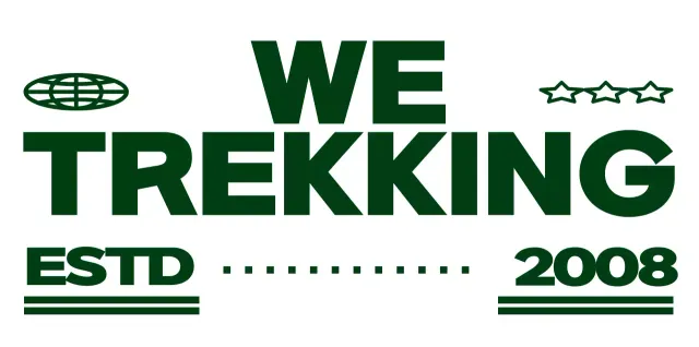 Cute and hip mountain character and text combination logo style in green and white for mountain club promotion and merchandise.