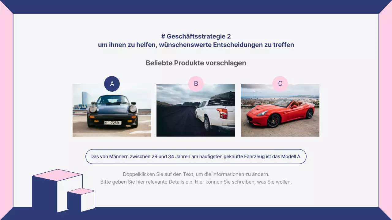 Verhaltensökonomie auf dem Gebiet der Präsentationen für die Ausbildung von Verkäufern in Rosa und Marine