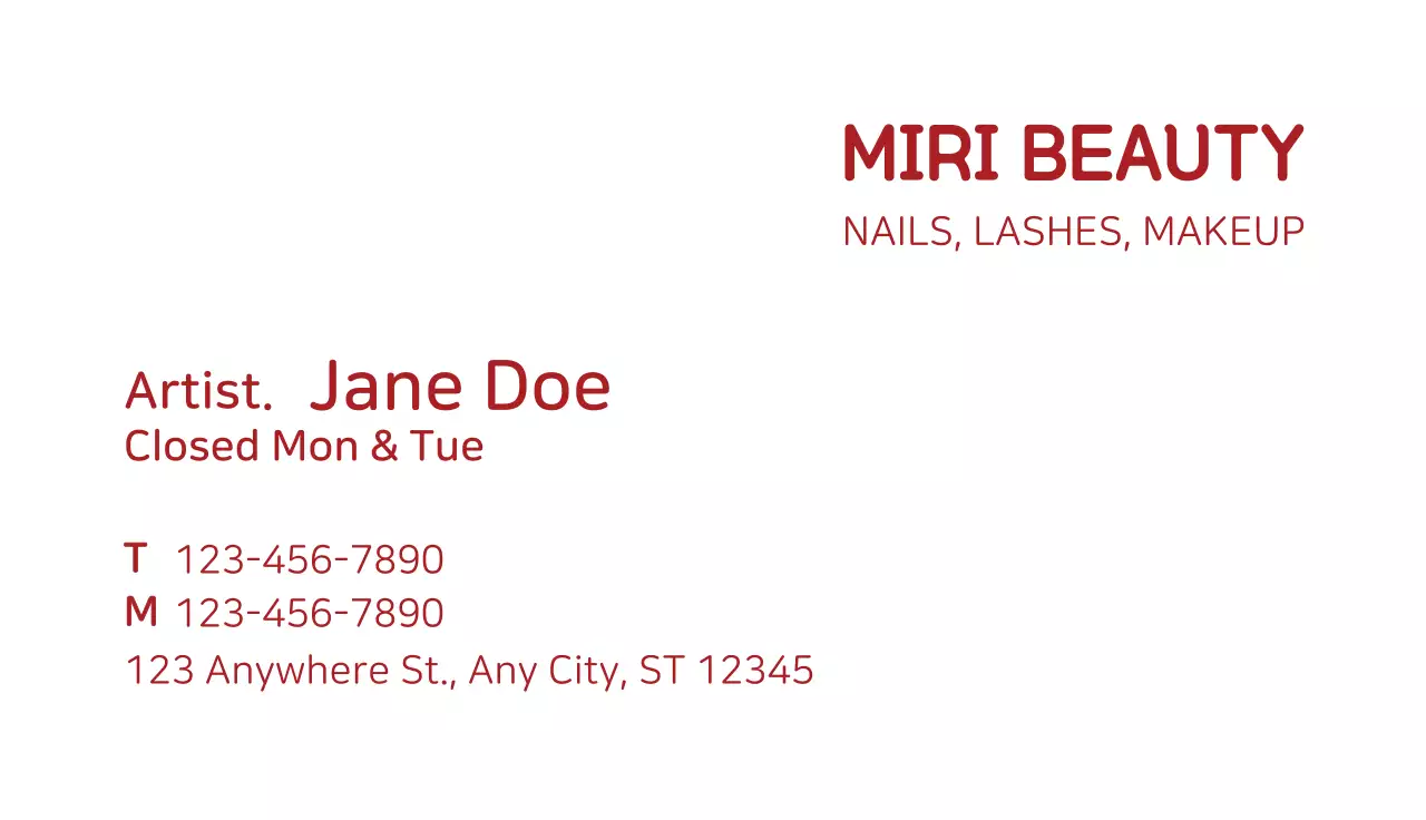 Pink Minimalist Beauty Business Card