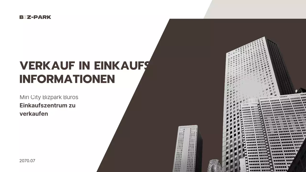 Einfacher brauner und weißer Prospekt für gewerbliche Immobilieninvestitionen