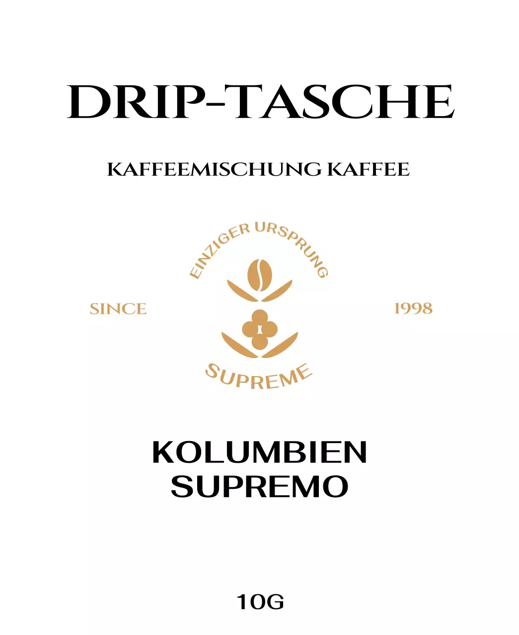 Beutel mit Kaffeelogo in Beige