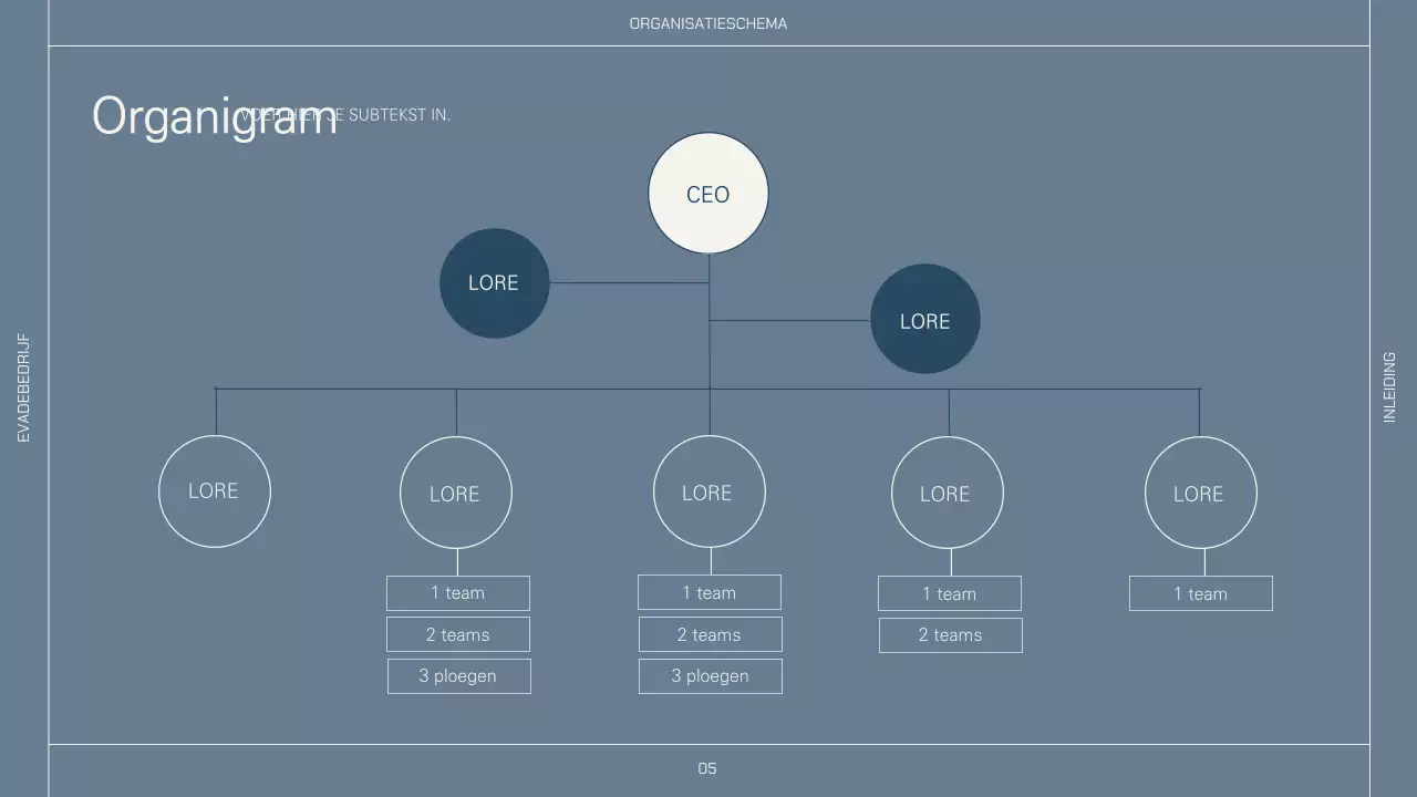 Eenvoudige lay-out in beige en marine voor een bedrijfsprofiel