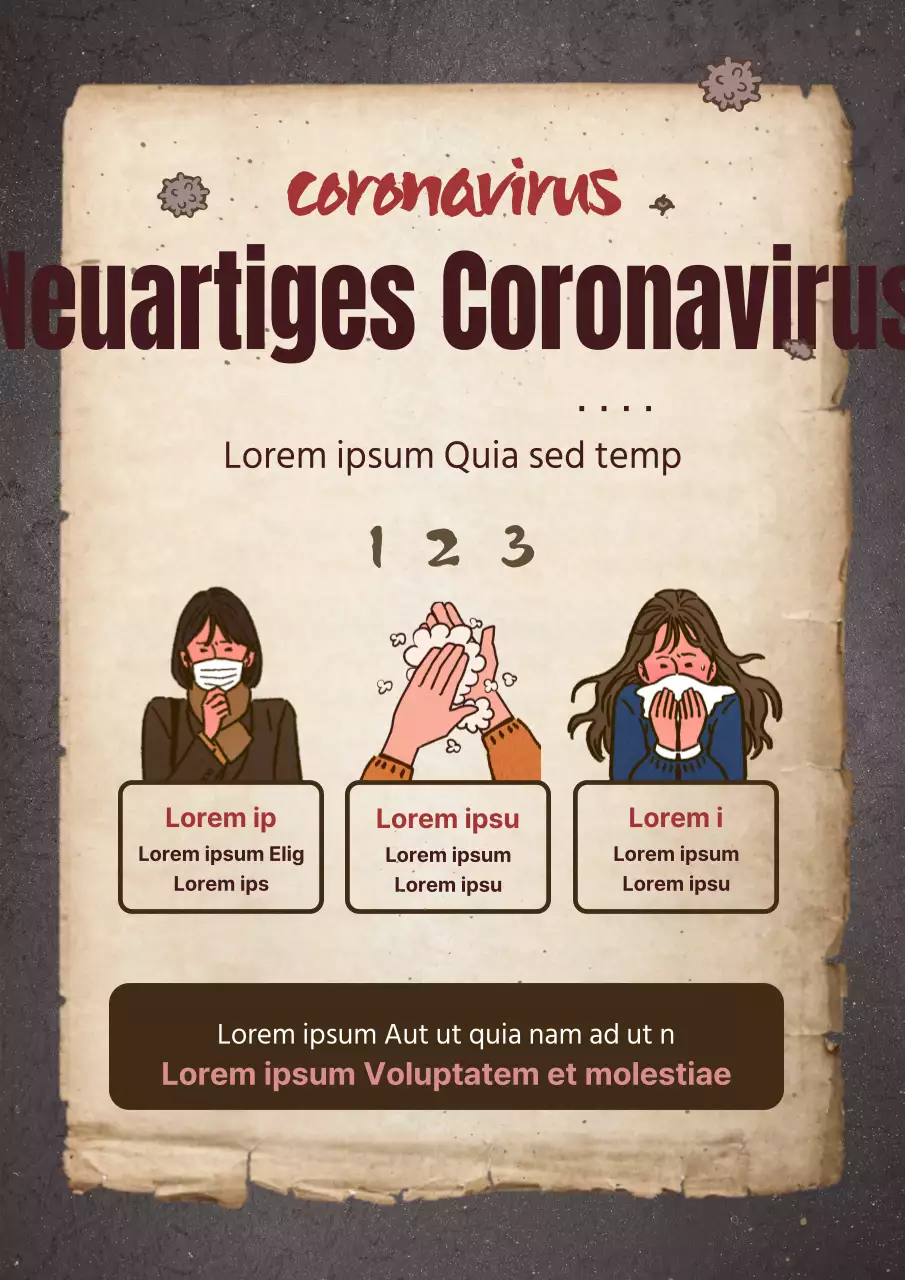 Klassisches Flugblatt zur Grippeprävention in beiger Farbe