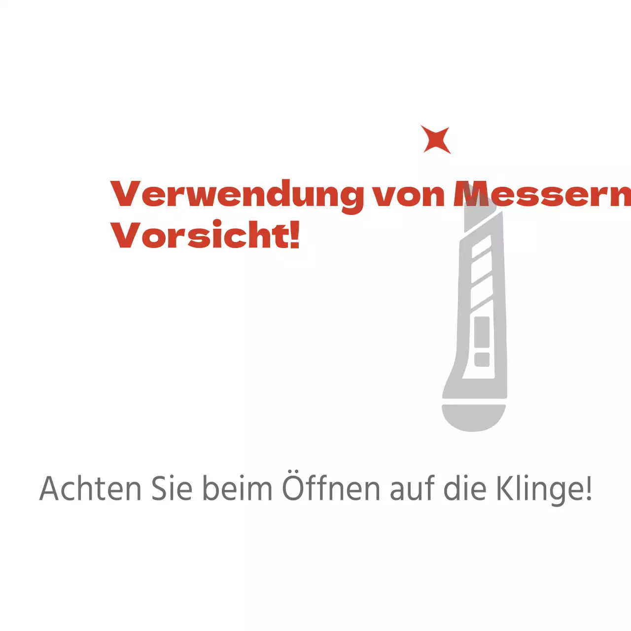 Seien Sie vorsichtig mit Messern