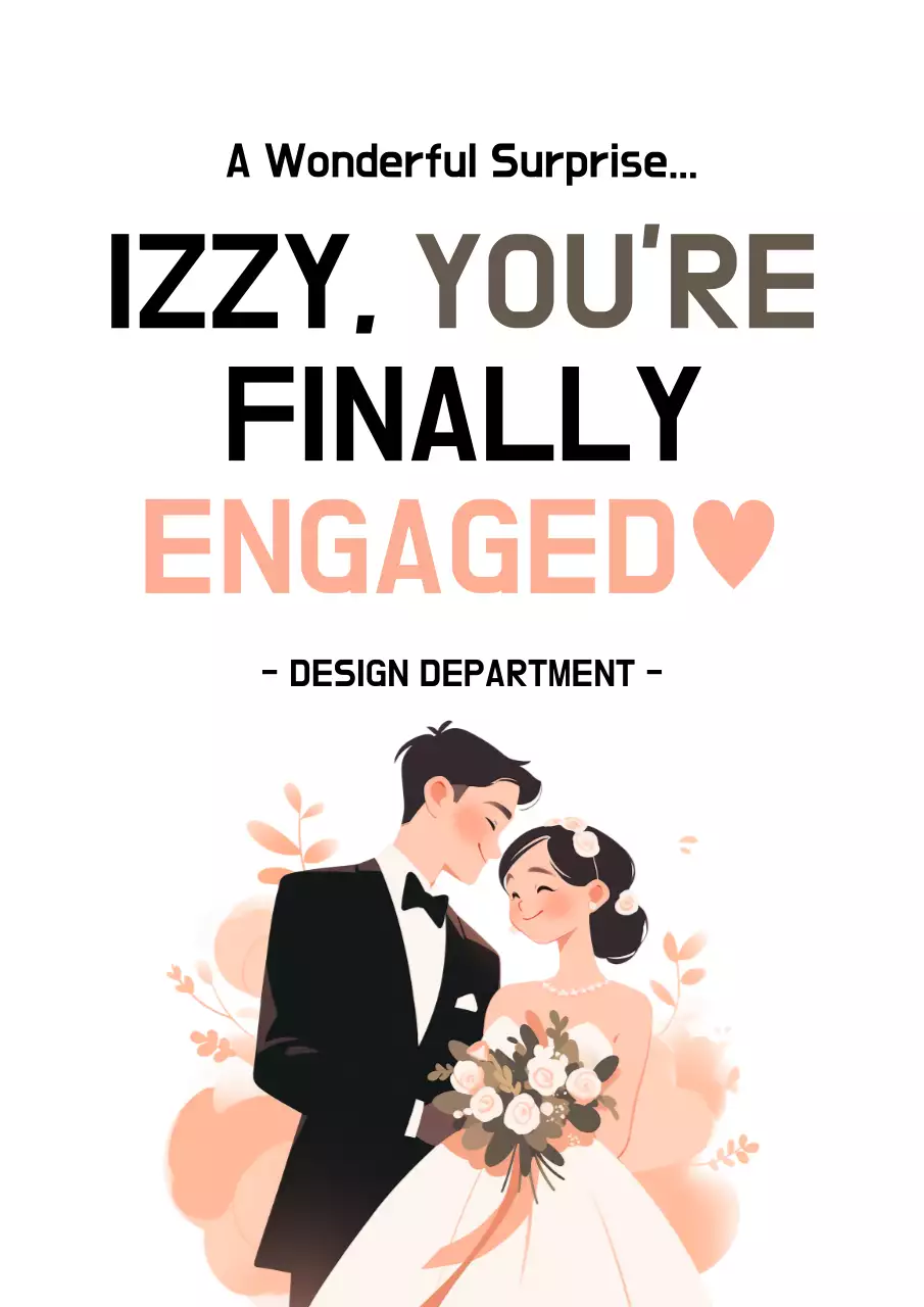 Coral Elegant Engagement Announcement Poster