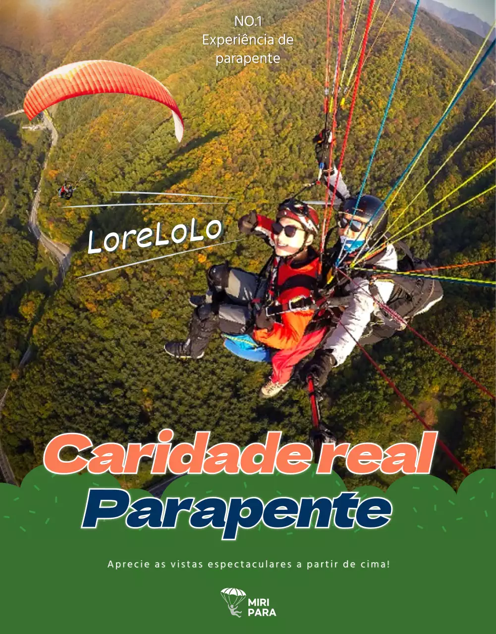 Página de pormenor do parapente com detalhes em laranja na SkyConcept