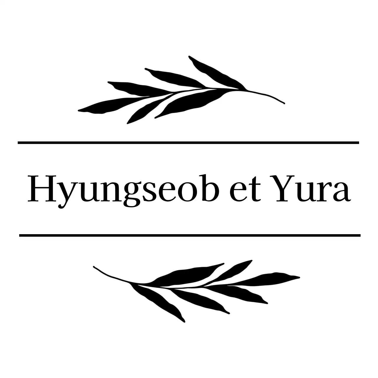 Célébration de mariage avec des plantes et des lignes noires