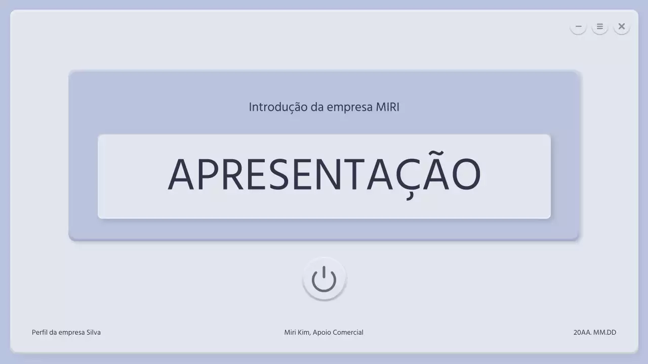 Um perfil de empresa tridimensional a azul e cinzento