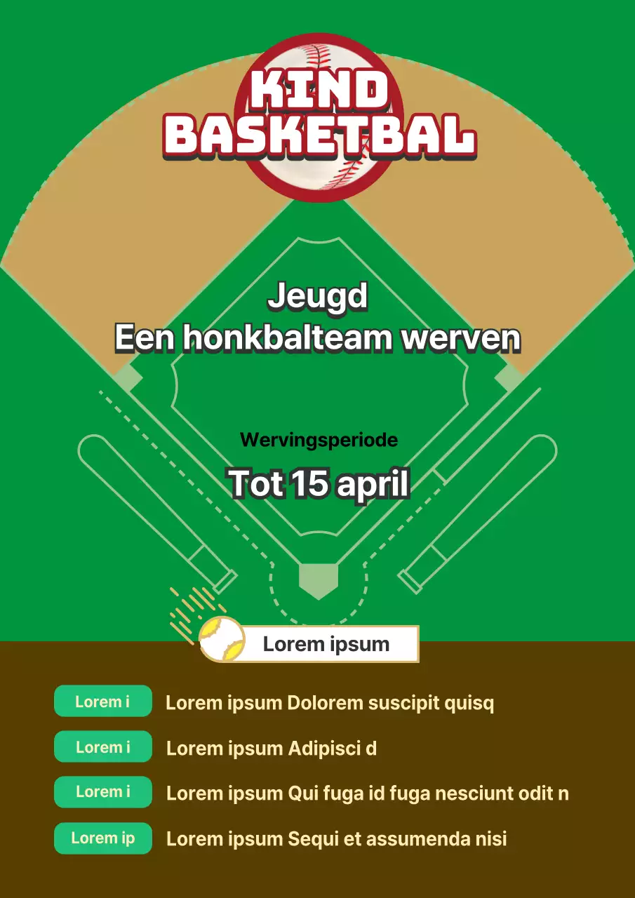 Honkbal rekrutering in het groen