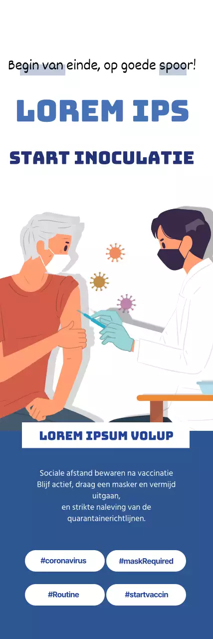 blauwe illustratie schoon coronavirus vaccin