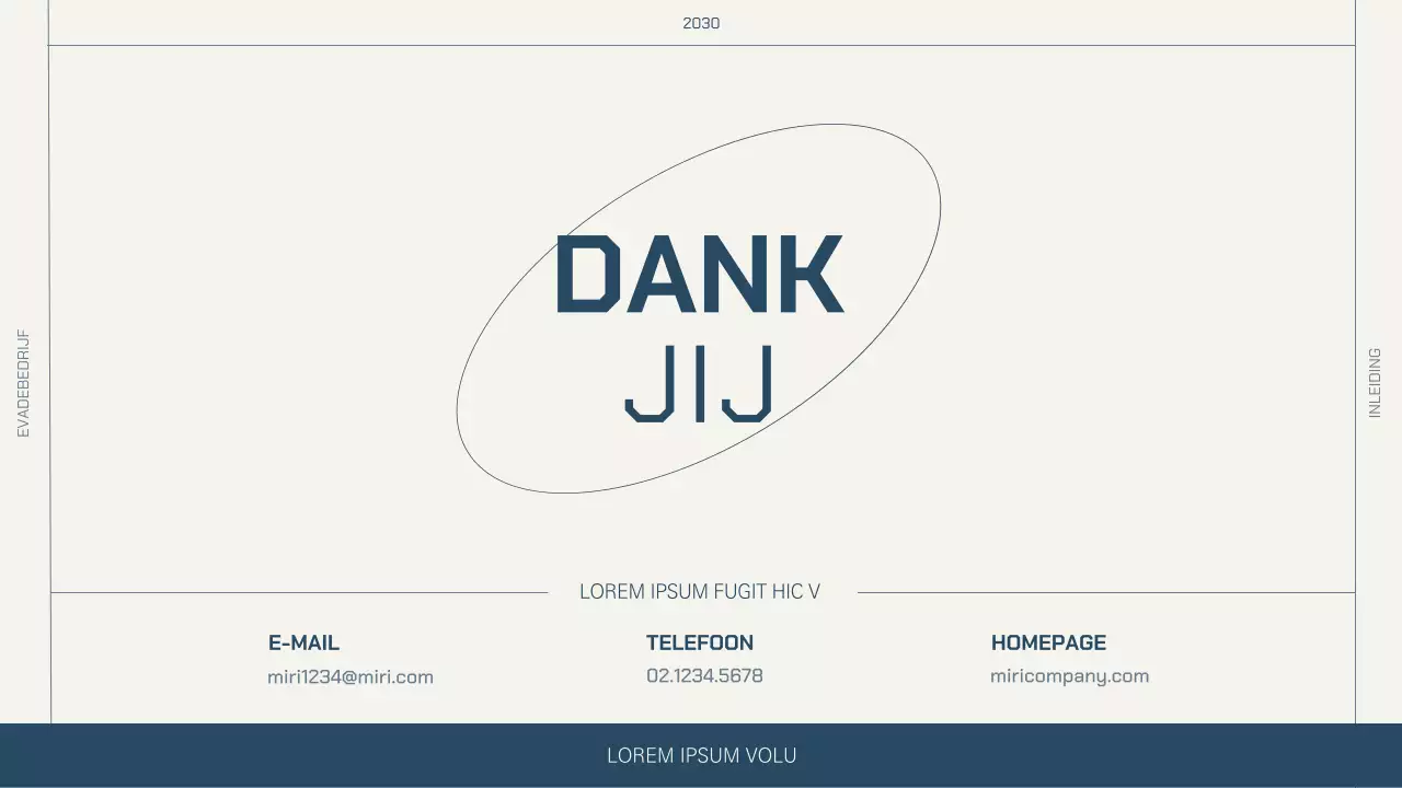 Eenvoudige lay-out in beige en marine voor een bedrijfsprofiel