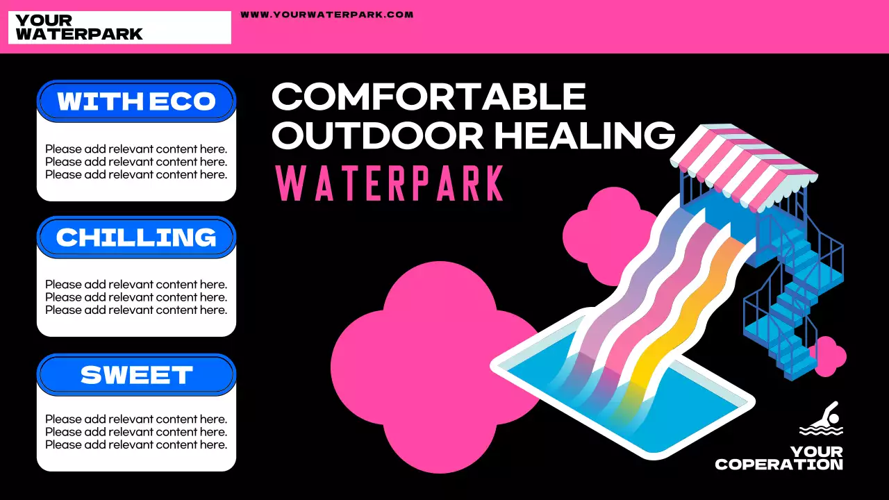 블루 모던 워터파크 프로모션 프리젠테이션