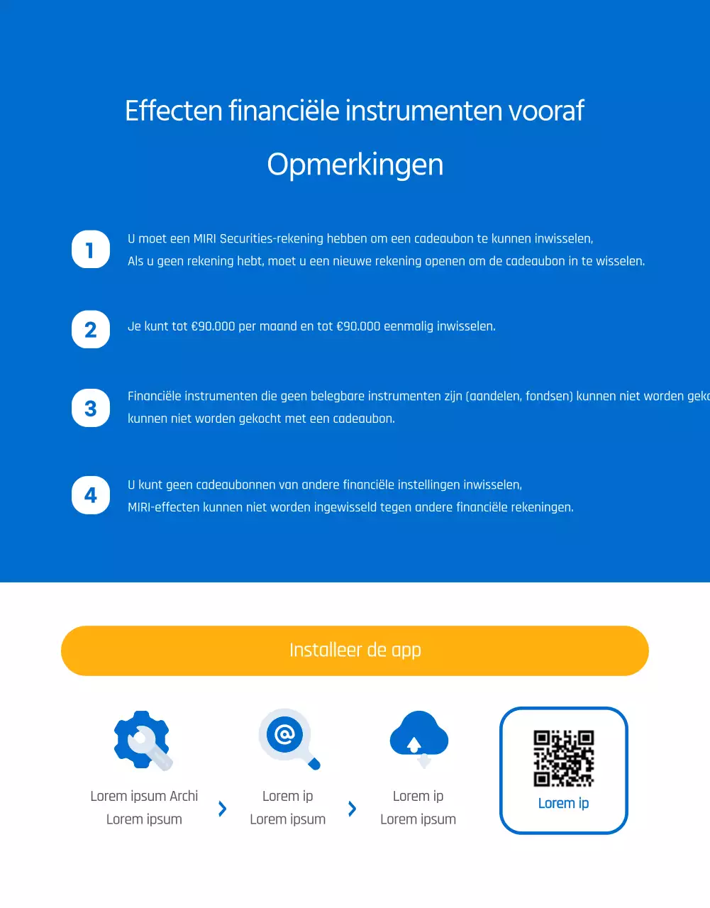 Gebeurtenissen met betrekking tot financiële instrumenten met blauwe en gele stippen