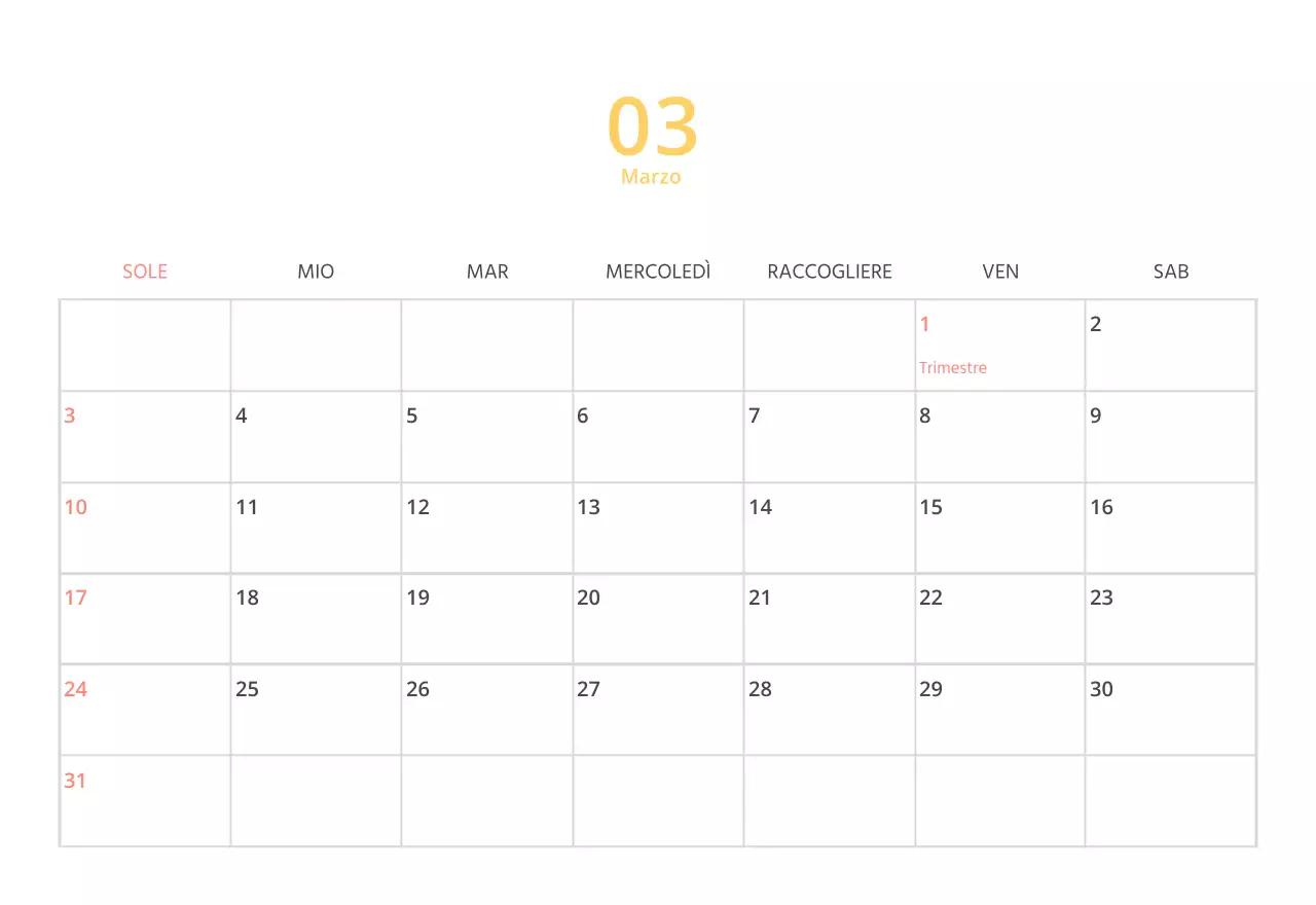 Simpatico calendario da tavolo illustrato verde a tema famiglia