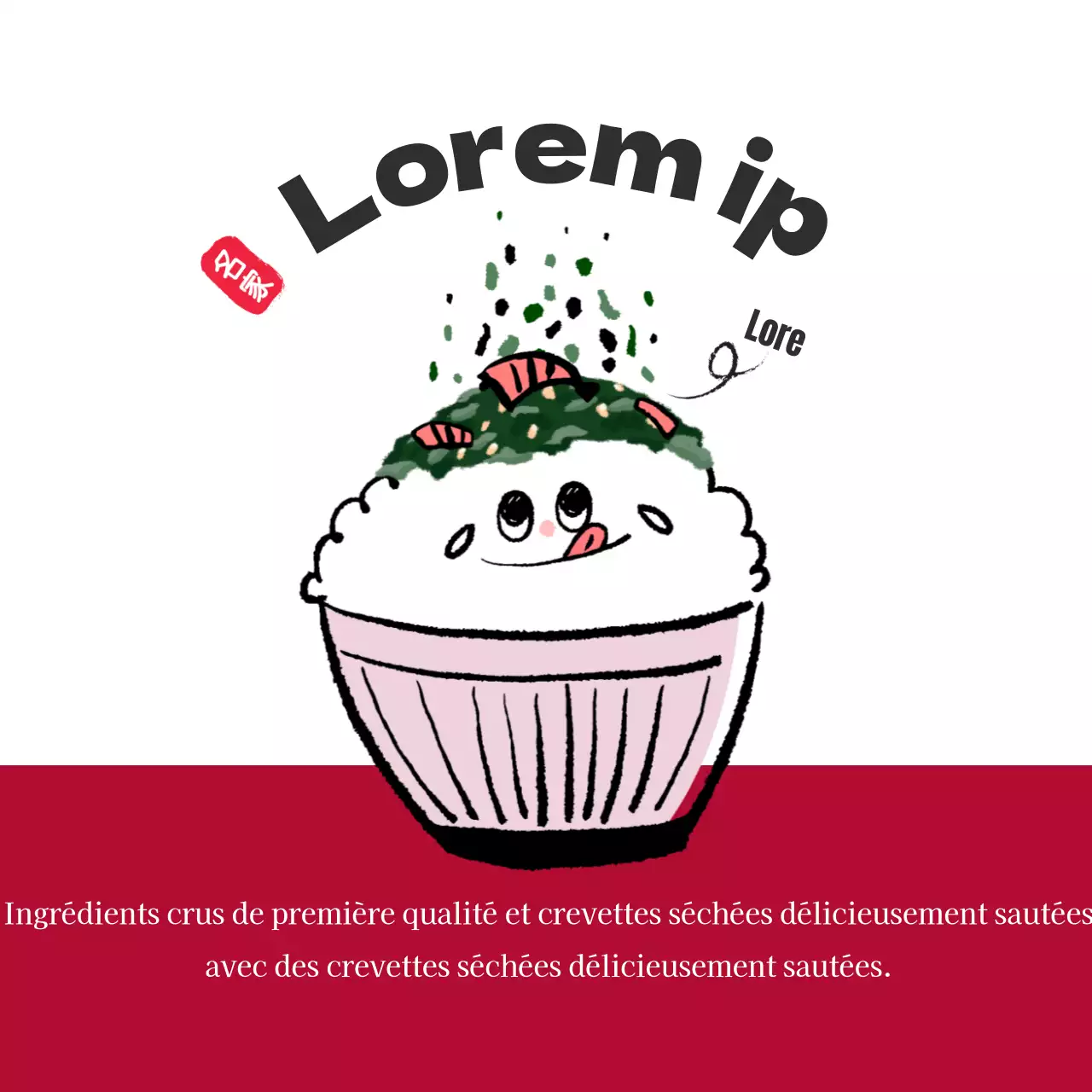 Autocollant circulaire de crevettes séchées Kim Javan