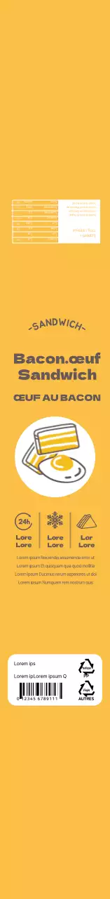 Icône jaune simple sandwich boîte à lunch