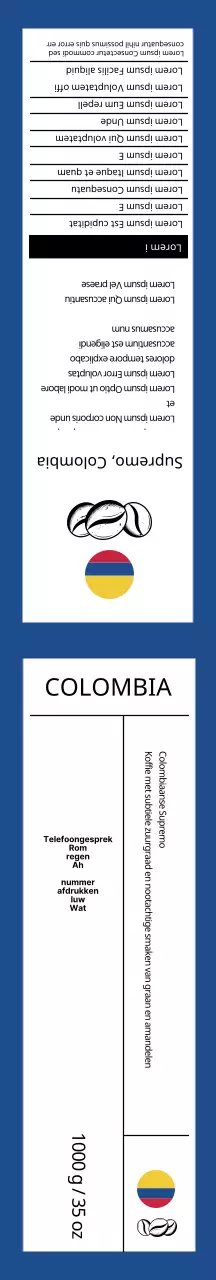 Cadeauverpakking met blauwe koffiebonen