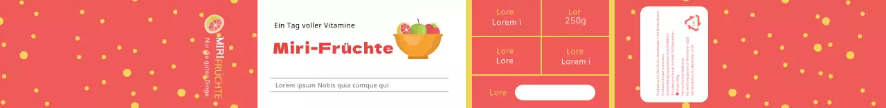 Rosa Muster illustrierte Obst-Lunchbox-Verpackung