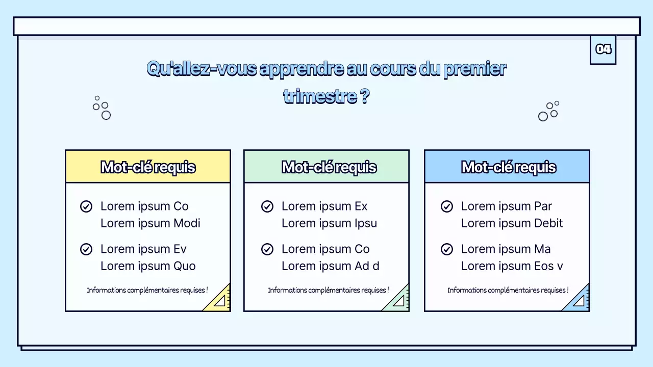 Orientation de la classe de sciences