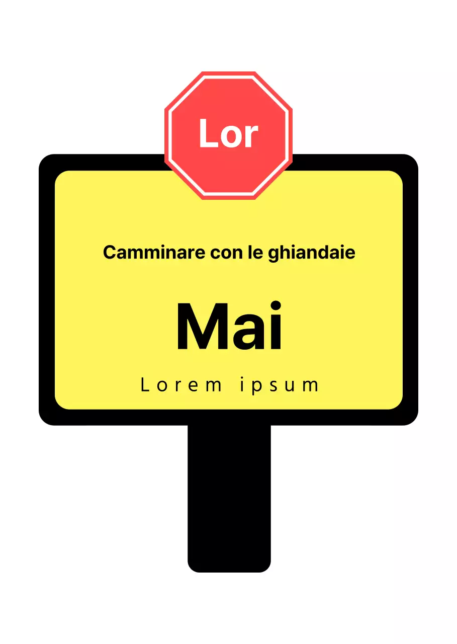 Cartello della campagna di sicurezza stradale in nero e giallo