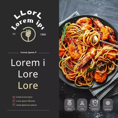 Adesivi neri per kit pasto ristorante di lusso