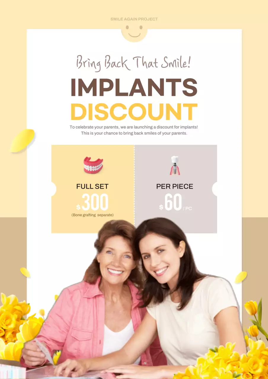 Yellow Clean Dental Promotion Poster