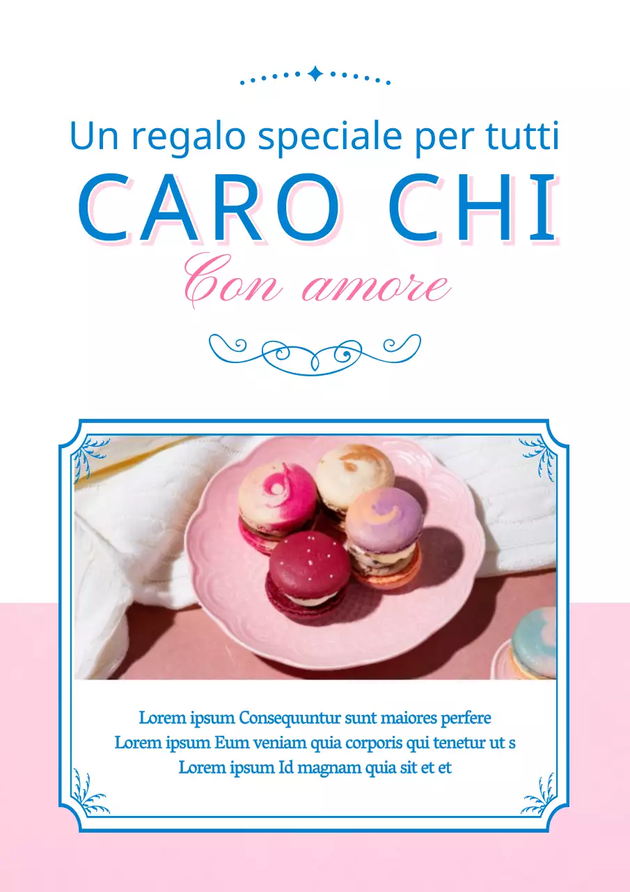 Simpatico design della guida del caffè Macaron in rosa e blu